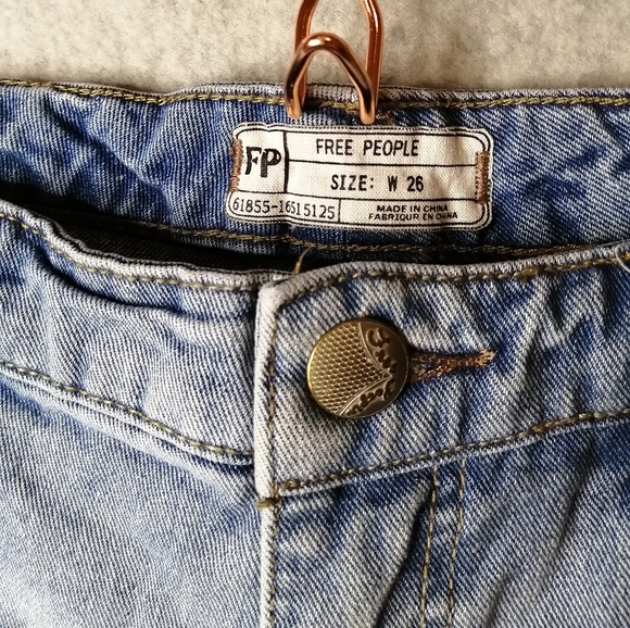 Free People Distressed Jean Shorts - Picture 2 of 6